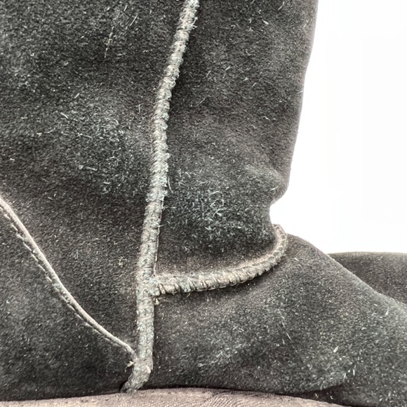 Koolaburra by UGG Black Leather Suede Calf Boots Y2K Faux Fur Lined Women Size 7 - Picture 14 of 14